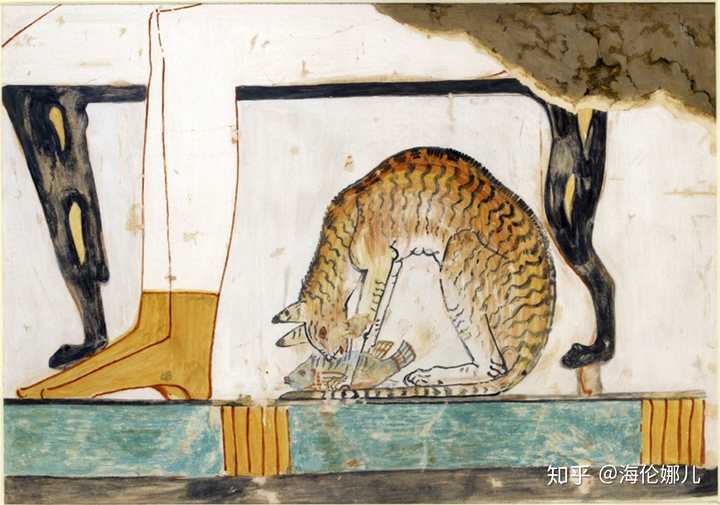 埃及壁画上首次出现了猫吃鱼的样子