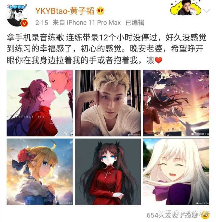 黄子韬是真的喜欢远坂凛吗?