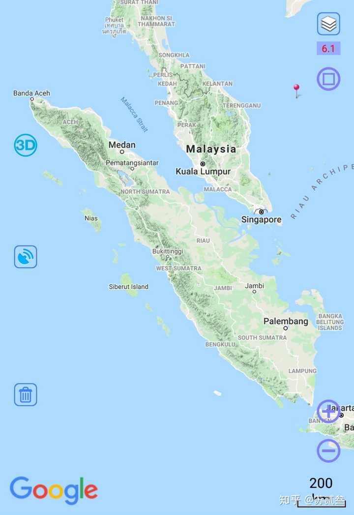 苏门答腊岛地形图