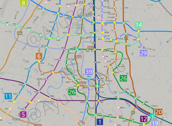 文章转自:成都地铁规划,2017年运营图,2021年运营图及远景规划图共计