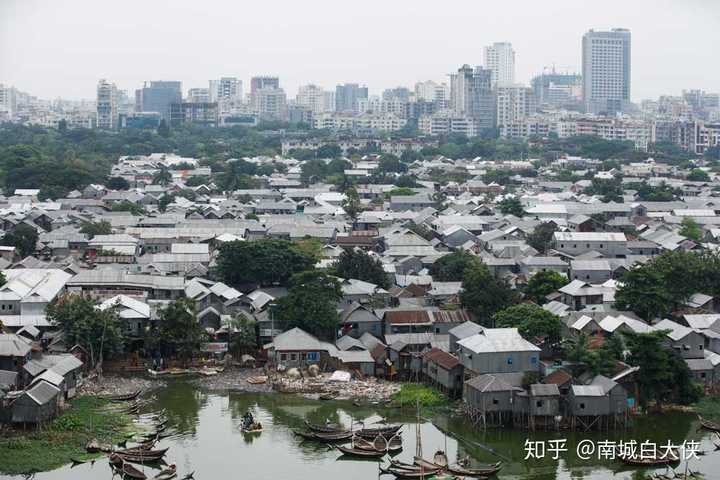 达卡城市边的贫民窟