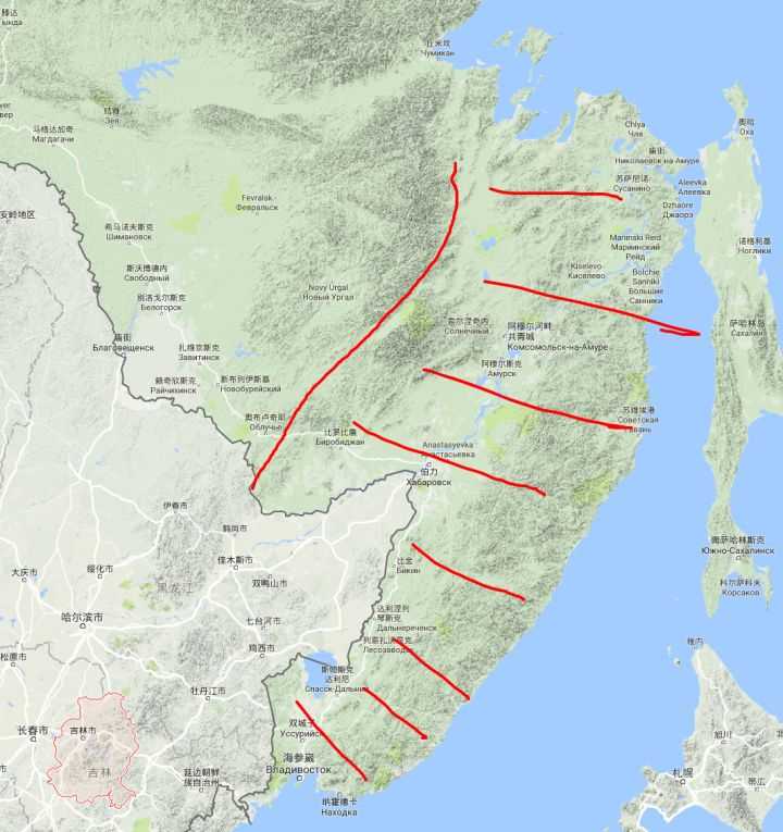 海参崴,海兰泡,普隆霭,乌第河,野猪河,精奇里江,牛满江,苏城,摩阔崴