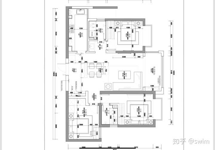 后期客户拿着平面图找全屋定制出效果图 虽然效果图出的精细度不高,但