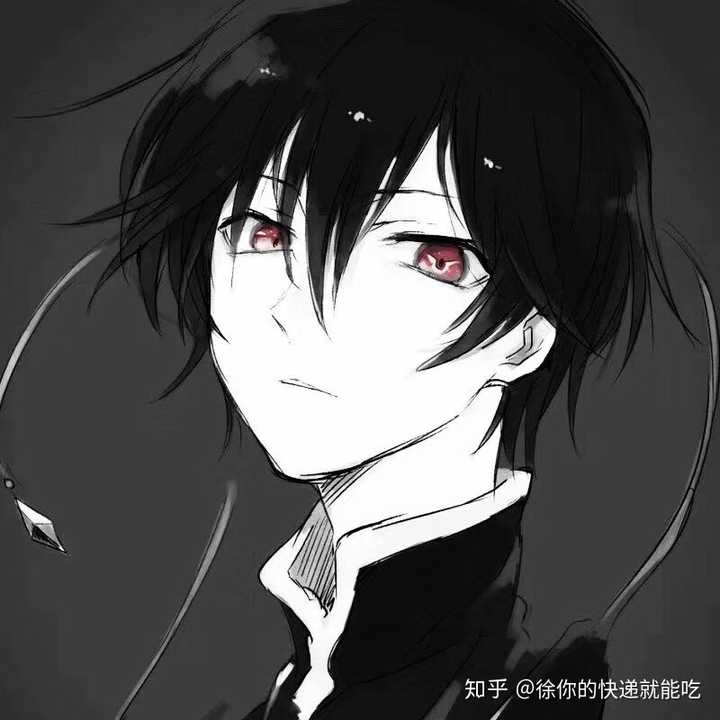 有没有类似这种黑白的动漫男生头像?