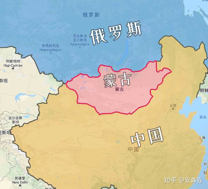 蒙古地理位置.