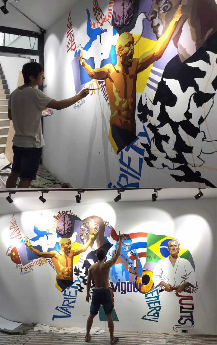 墙绘也是他当时的收入来源之一