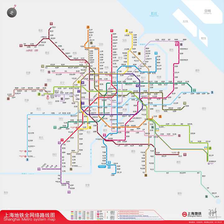 可以先确定一条竖向线路和横向线路,再来确定环线的大小 上海地铁的