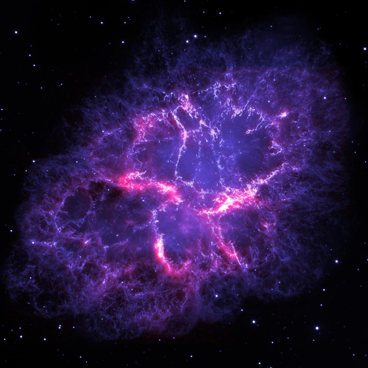 蟹状星云/crab nebula, as seen by herschel and hubble