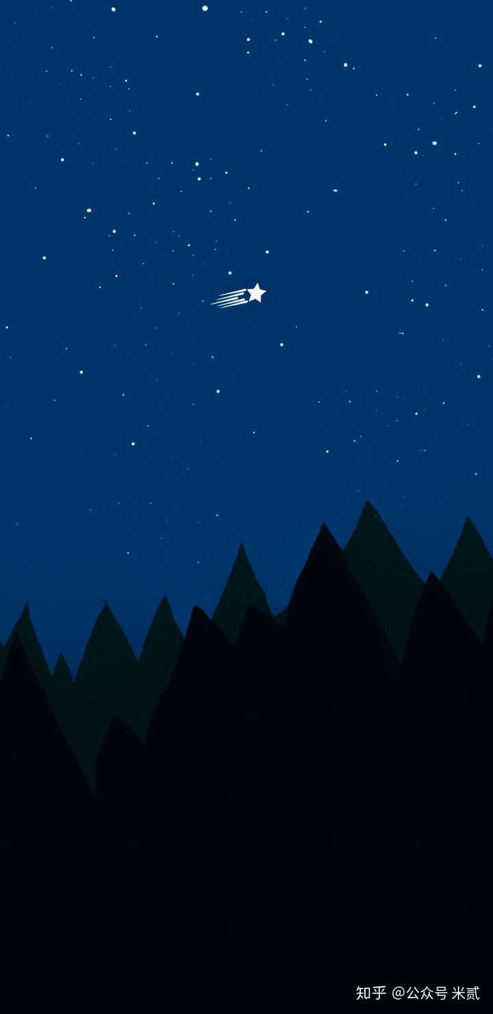 一张我最喜欢的手机壁纸 深邃的夜空 影影绰绰的森林 静谧 唯美
