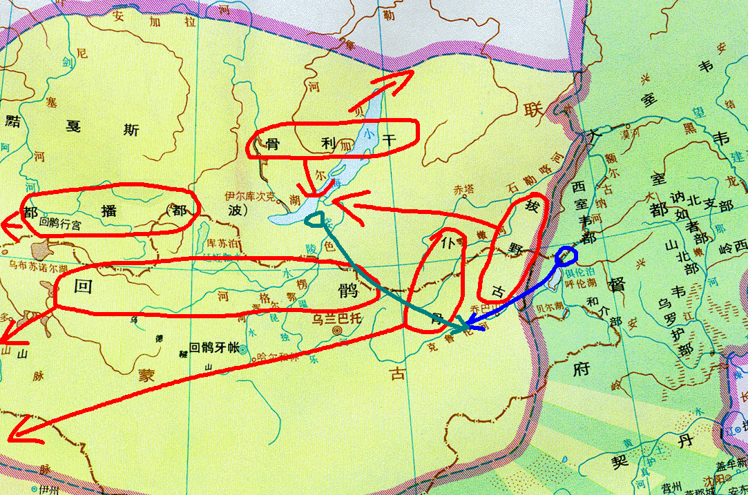 图里的红团,都是铁勒人,在回鹘汗国灭亡,契丹崛起的年代,排除被契丹