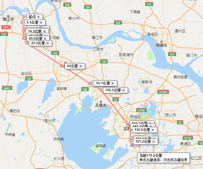 从地图来看 就是这样,从镇江到丹阳到常州到无锡到苏州.