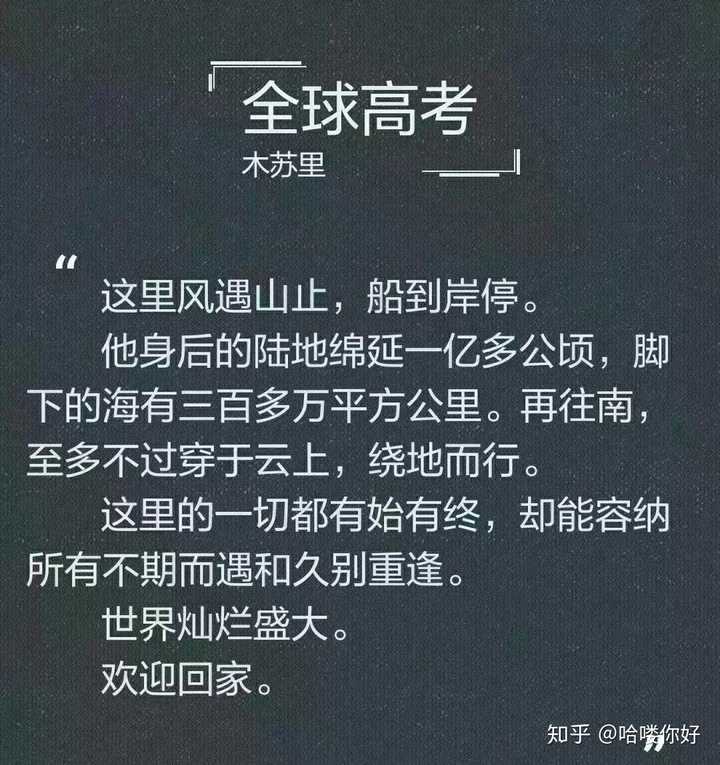 小说全球高考里面有什么经典的语录吗