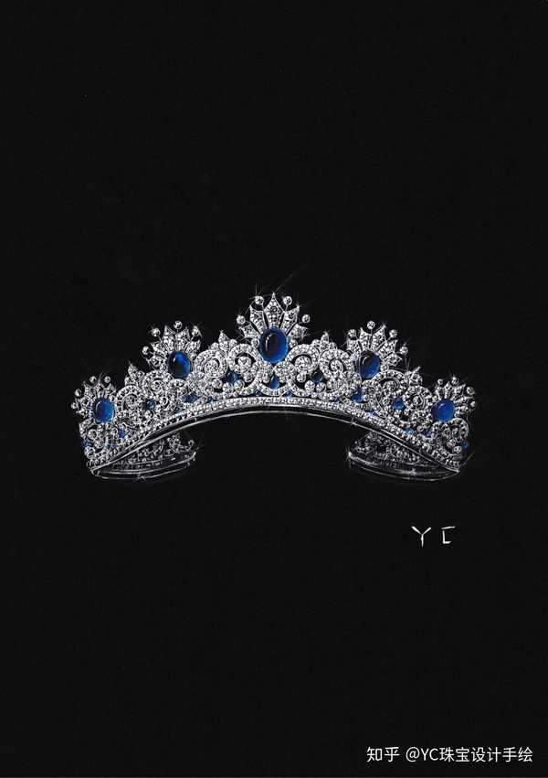 yc珠宝设计手绘 的想法: 蓝宝石皇冠 #珠宝# - 知乎