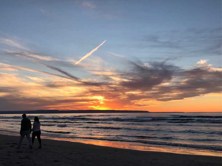 第一次在海边看夕阳