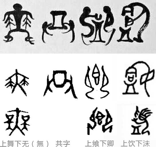 这四个象形文字是什么意思【饮飨共舞】?