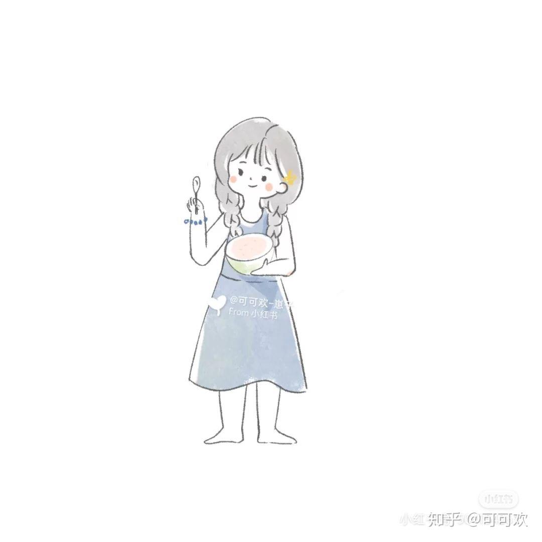 浅色小清新女孩头像～ 画手:可可欢–崽子