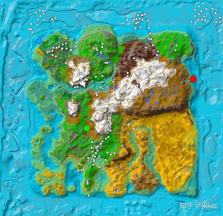 pc版方舟:生存进化(ark)中的地图,瓦尔盖罗,孤岛,中心岛,焦土,仙境