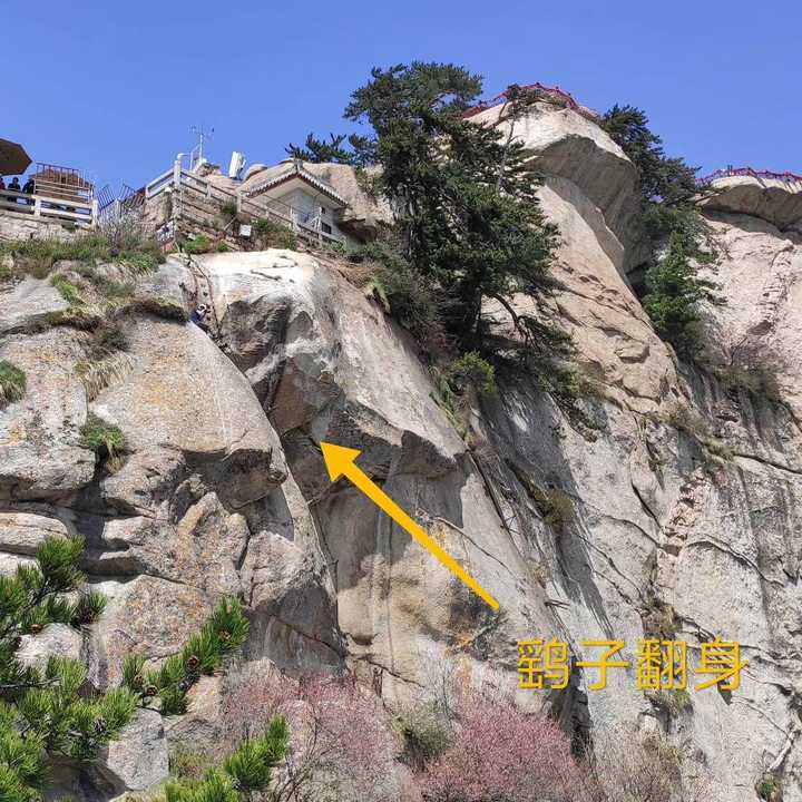 攀岩的人爬华山鹞子翻身是不是感觉很轻松看别人发的视频长空栈道和