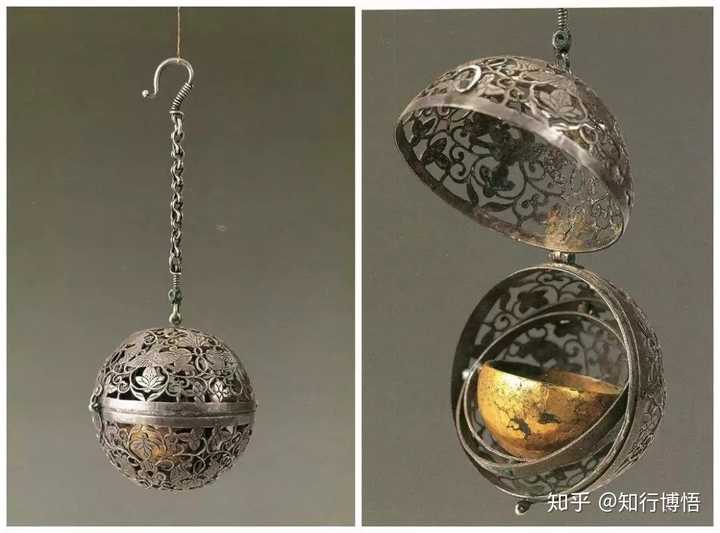 唐代 葡萄花鸟纹银香囊,曾出镜《国家宝藏》,现藏陕西历史博物馆.