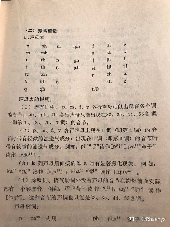 苗语中部方言声母