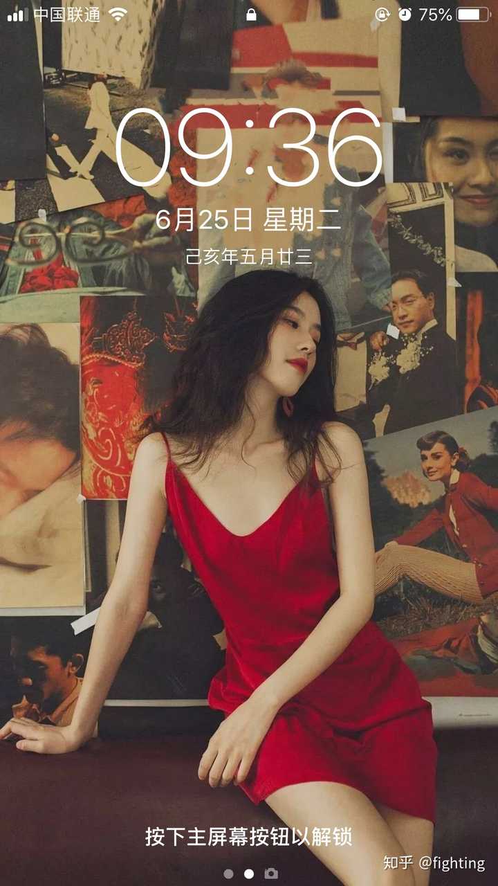 锁屏壁纸是为了激励自己减肥,用的小姐姐的图片～ 手机壁纸是绝的挺
