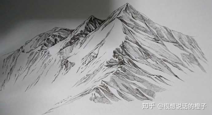 初学者要怎么画雪山水彩画,简便点的方法.求指教. ?