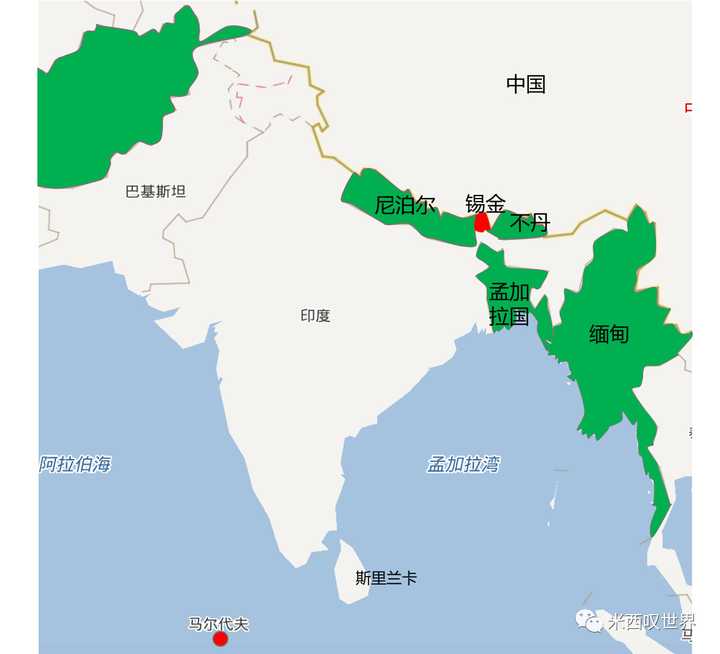 这8个邻国 仅中国和斯里兰卡生活水准比印度高,其他都乔穷国