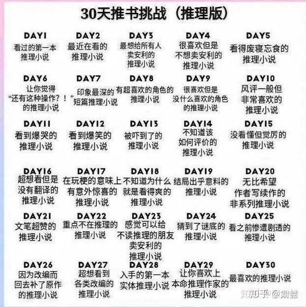 30天推书挑战(推理)?