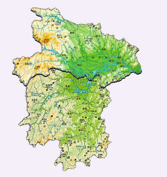 高颜色标记的地图做拼接) 再以下面这张86年的湖南省地形老地图做对比