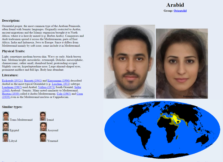 白种人新欧洲人种阿拉伯类型(arabid) 该分布图为地理大发现前的分布