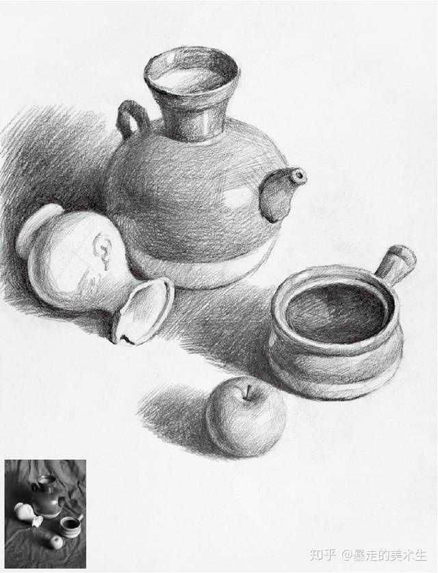素描静物如何上调子让画面更立体?