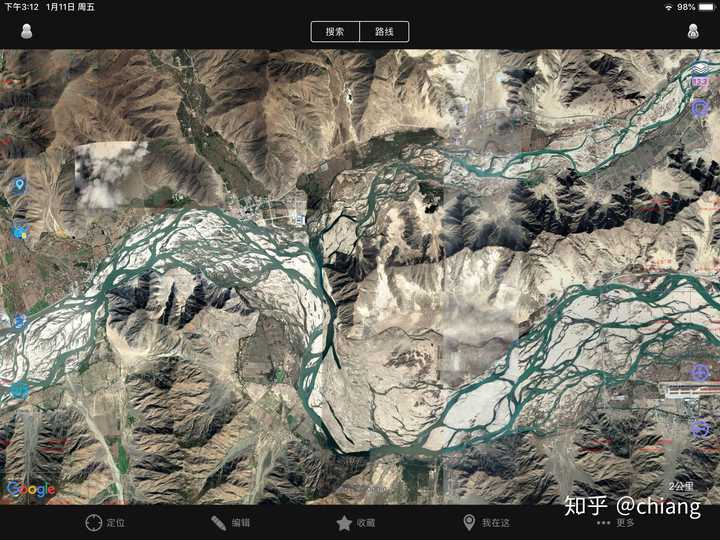 雅鲁藏布江峡谷卫星图