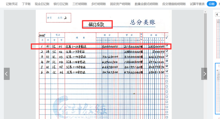 登记总分类账