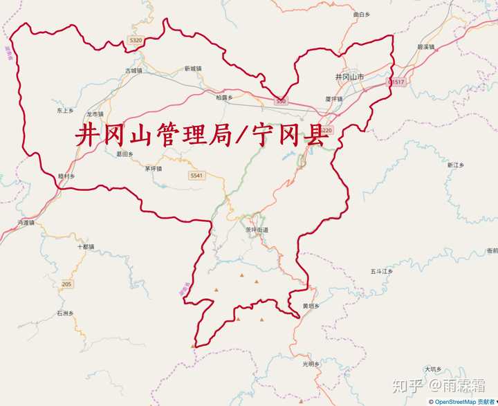 1961年后,宁冈县治迁往 龙市,并与井冈山管理局分治.