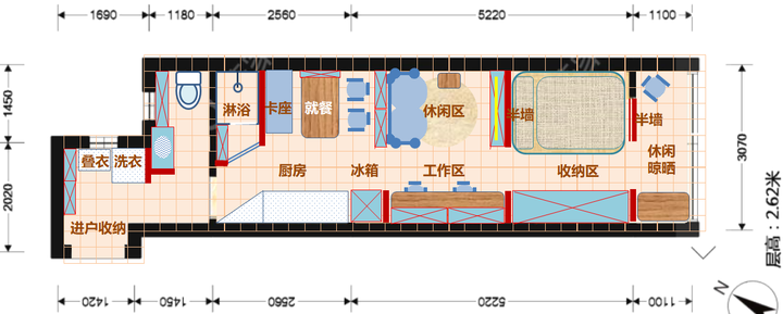 40平米的一字型小户型怎么改造才能满足储物需求