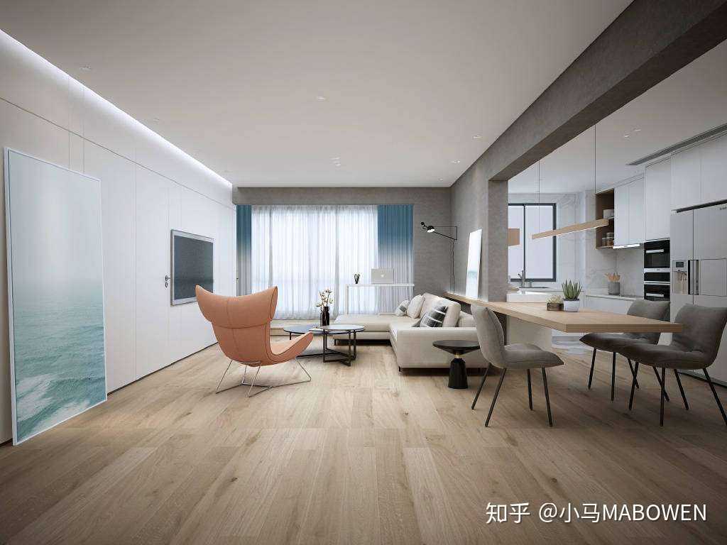 115㎡现代极简风格家居装修,化繁为简的纯净,清新,自然空间,一片让人