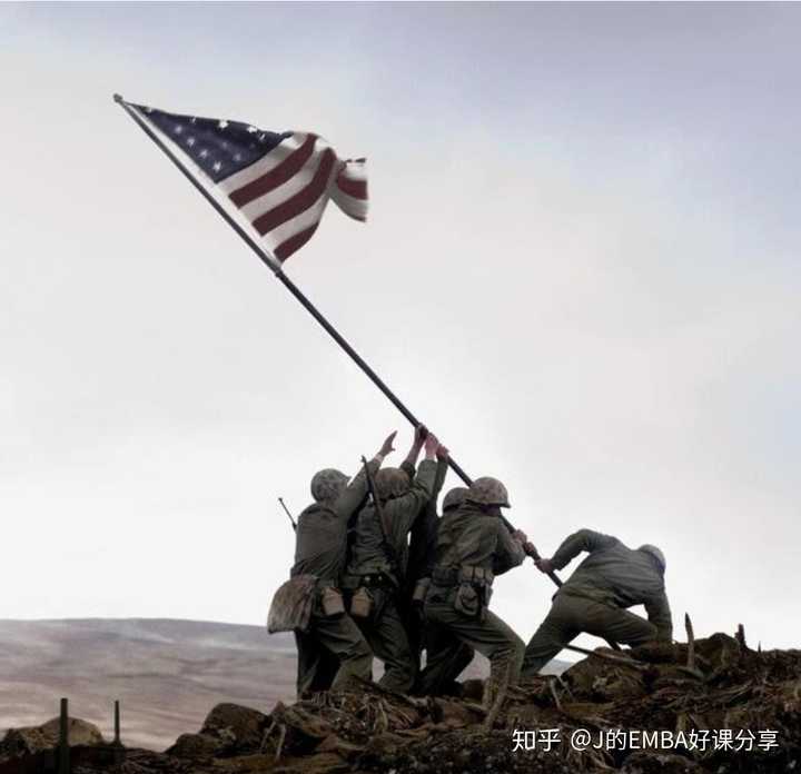 美国士兵插旗占了殖民地