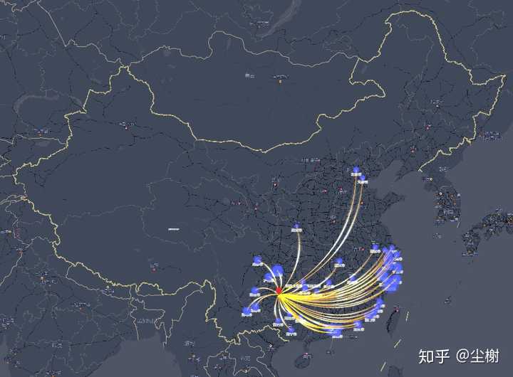 贵州迁入来源地地图(资料来源:百度迁徙地图)