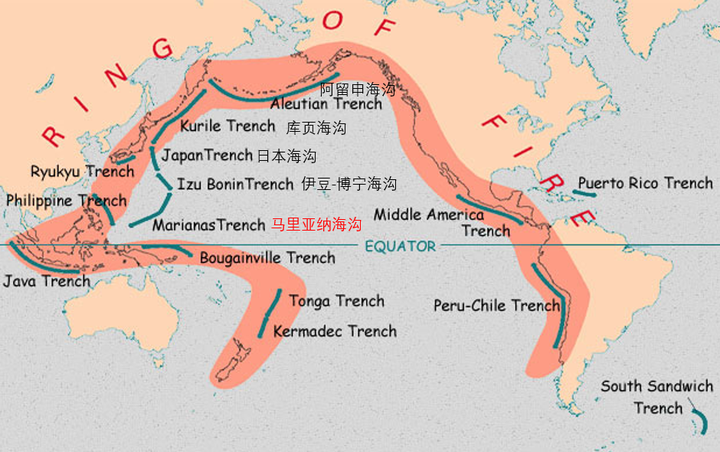 太平洋火环示意图
