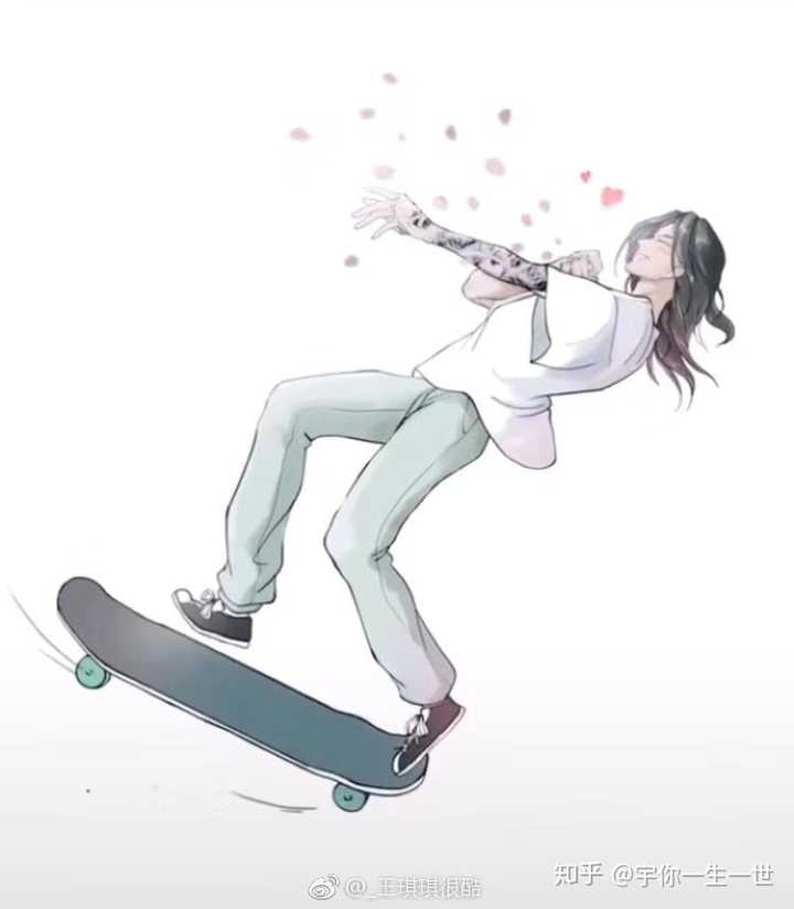 求关于滑板的情侣头像?