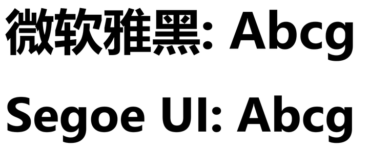 匿名用户 一,微软雅黑的定位就只是用于简体中文界面的字体.