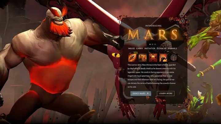 如何评价 dota 2 新英雄玛尔斯(mars?有哪些特点和值得注意的地方?