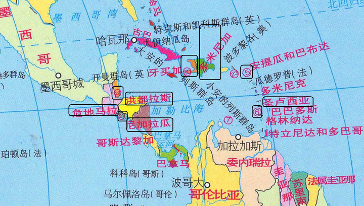 按照下列国家在国际中的存在感由低到高进行排列(兼顾地理位置分布.