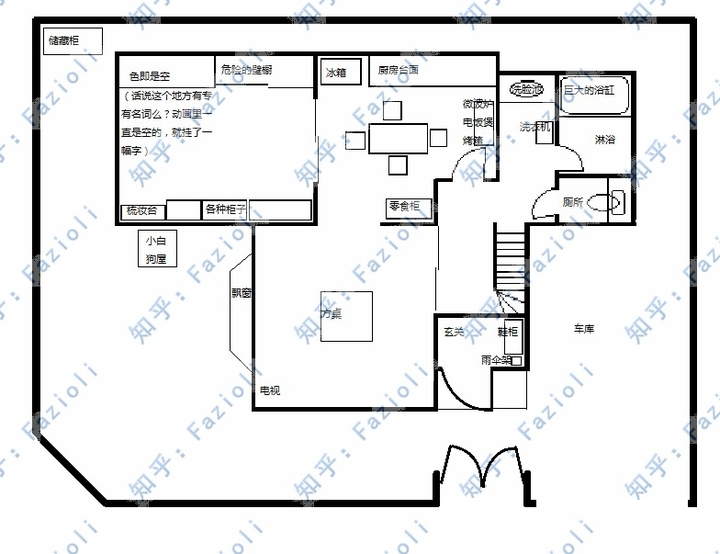 谁能画出蜡笔小新家户型图?