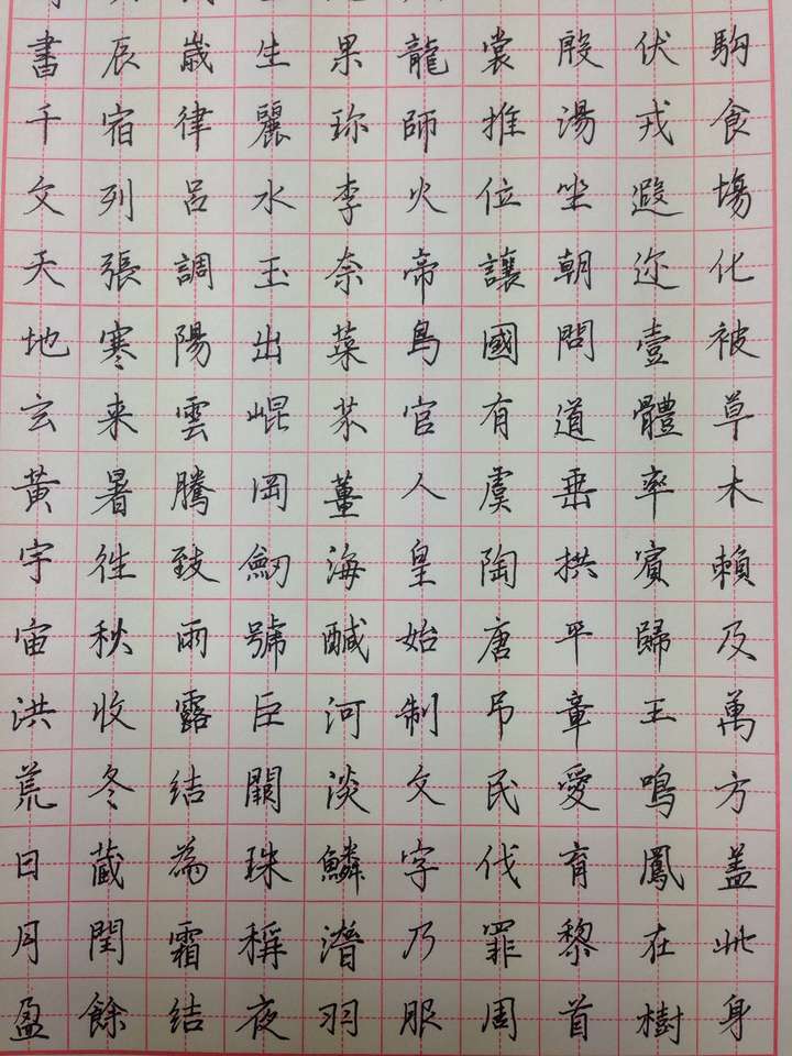 这是现在的字,写田英章觉得枯燥了,改古帖,赵孟頫行书千字文.