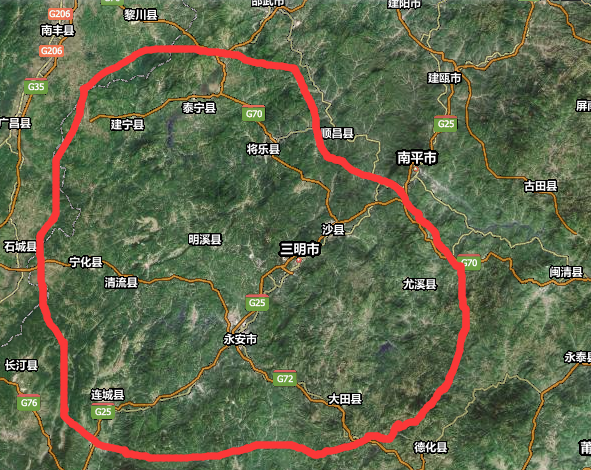 按照行政区划将三明分成 11个部分 市内 明溪 清流 宁化 大田