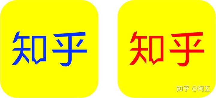 店招牌,黄底红字和黄底蓝字,两者相比哪一个更显眼?