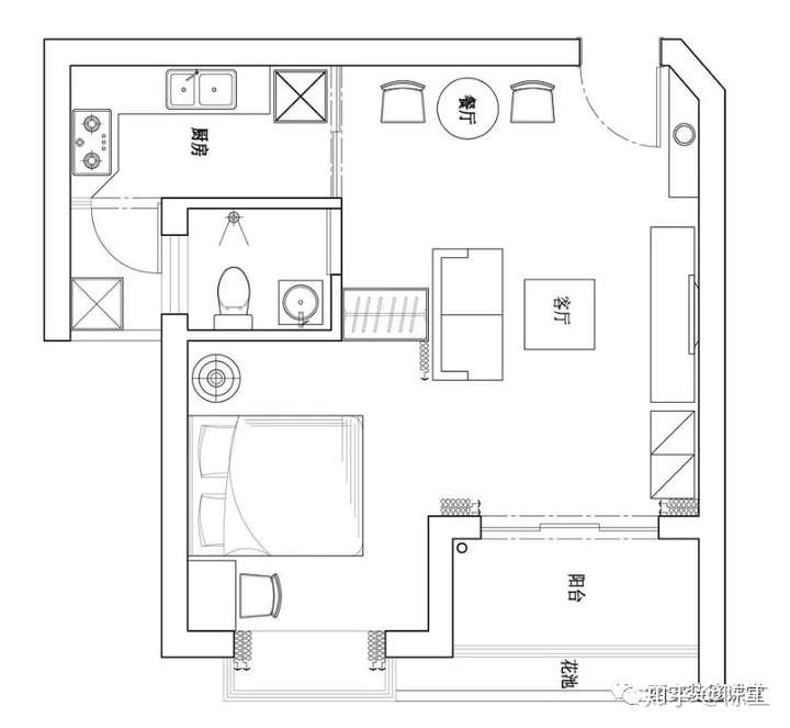 请教60平米的户型怎么改两室一厅