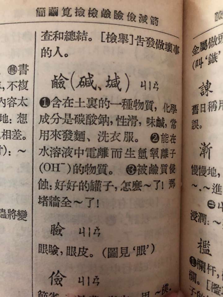 1953年版《新华字典》(括号内系字典编纂者认为的异体字)