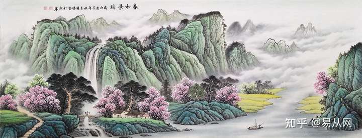 流水生财图 李国胜新品山水画作品《春和景明》